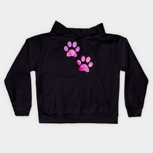 watercolor dogs paw, watercolor dog paw blue, watercolor puppy paw Kids Hoodie